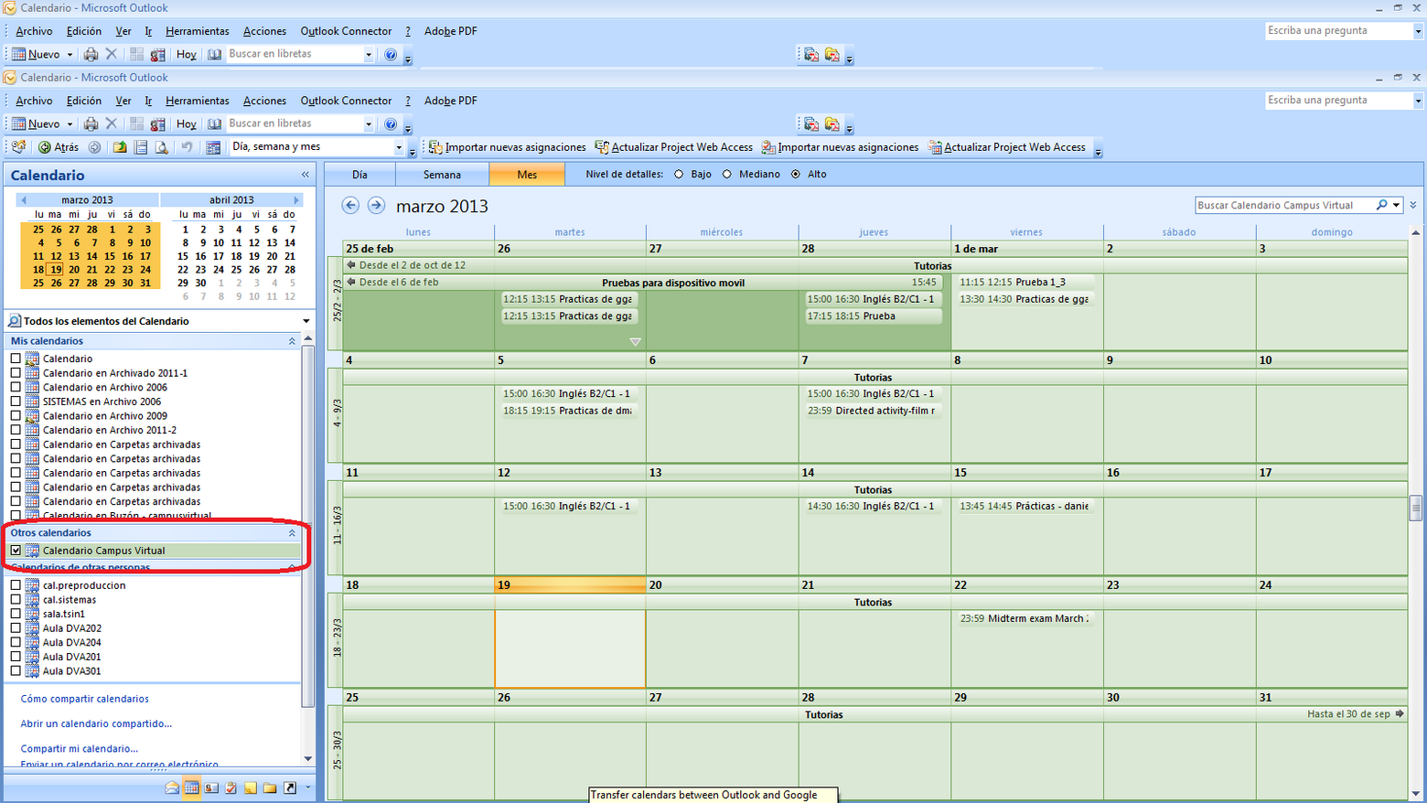 Conectar el calendario de Blackboard Learn con Outlook Wiki Nebrija